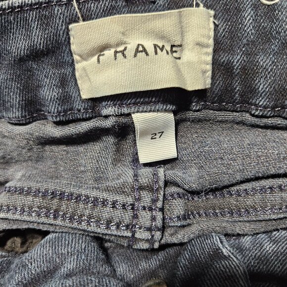 Frame Cut Off Jean Shorts Womens Size 27 Mid Rise Dark Wash Denim Summer Wear - Picture 4 of 6